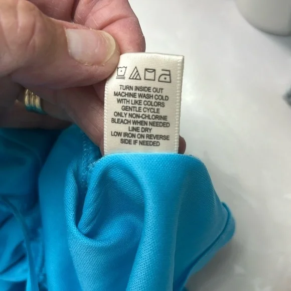 Honey & Sparkle Blue Atoll Floral Jacquard Babydoll Tank Top Sz XL NWT - Picture 9 of 10